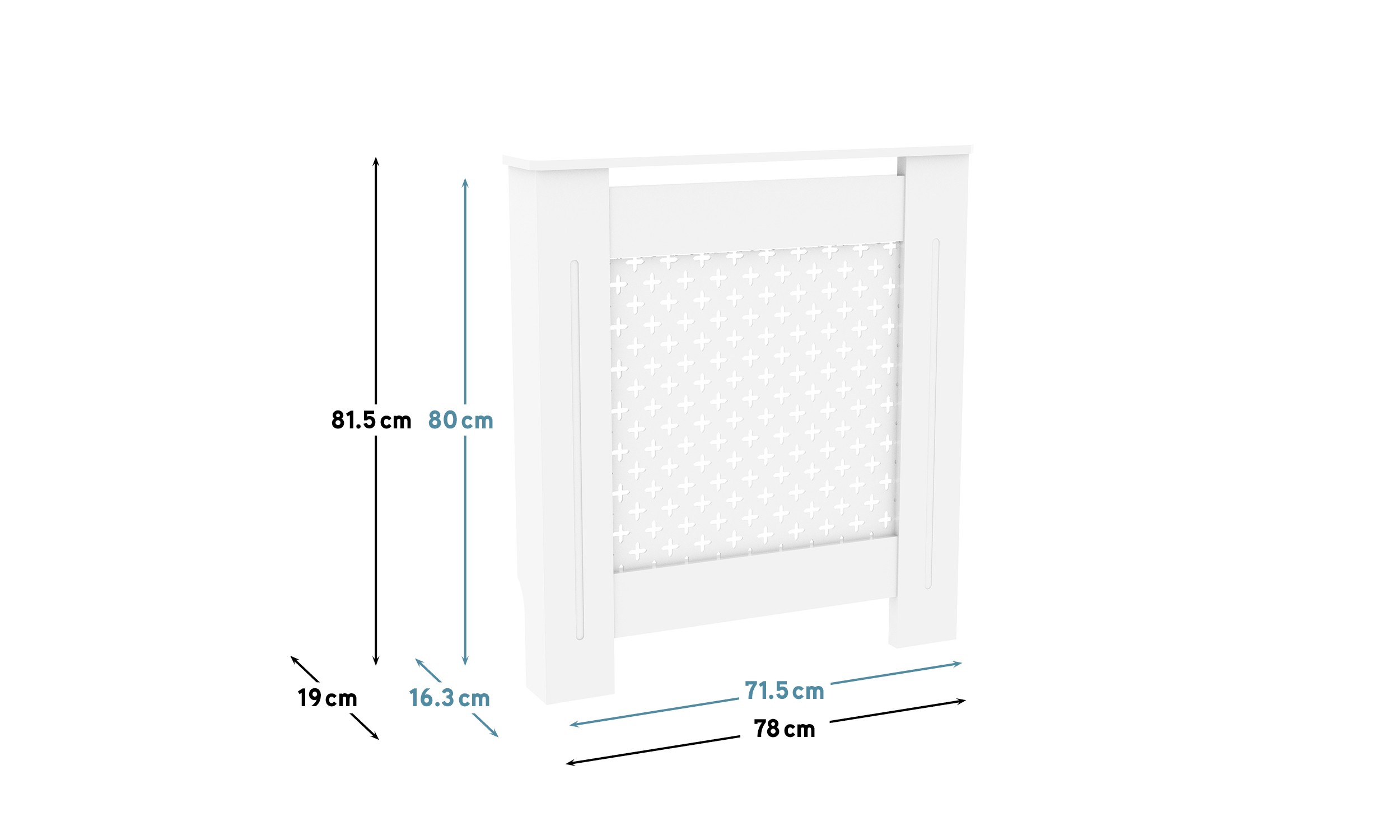 KS-Furniture WL5.746 Revêtement pour radiateur Blanc Mat 152 x 83 x 19 cm 