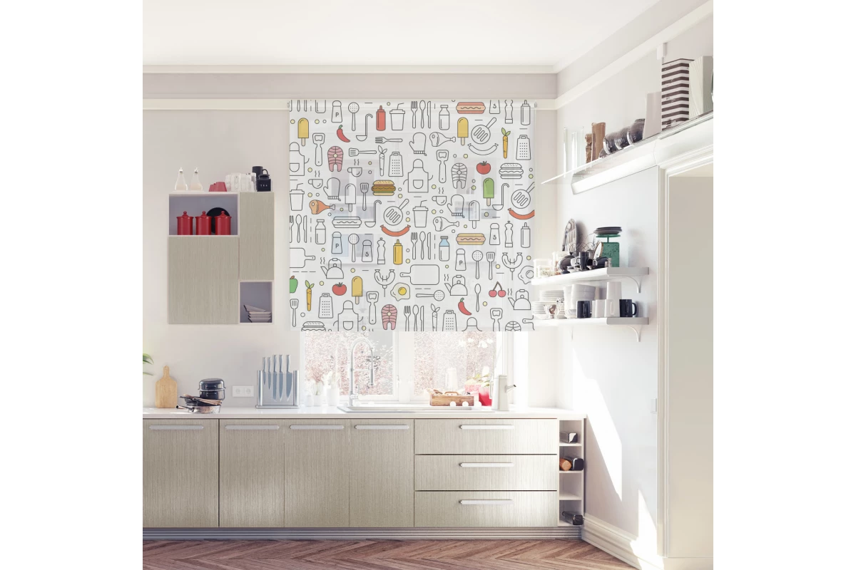 KITCHEN COLORS PRINT ROLLED STORE